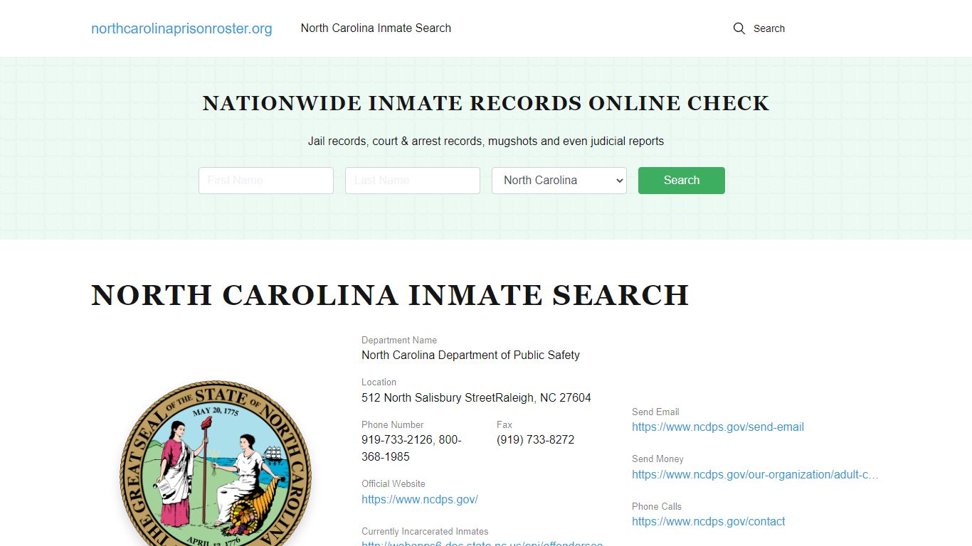 North Carolina Inmate Search - NC DOC Offenders Lookup